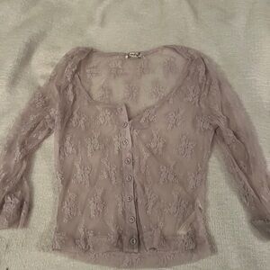 Free People Lavender Lace Blouse